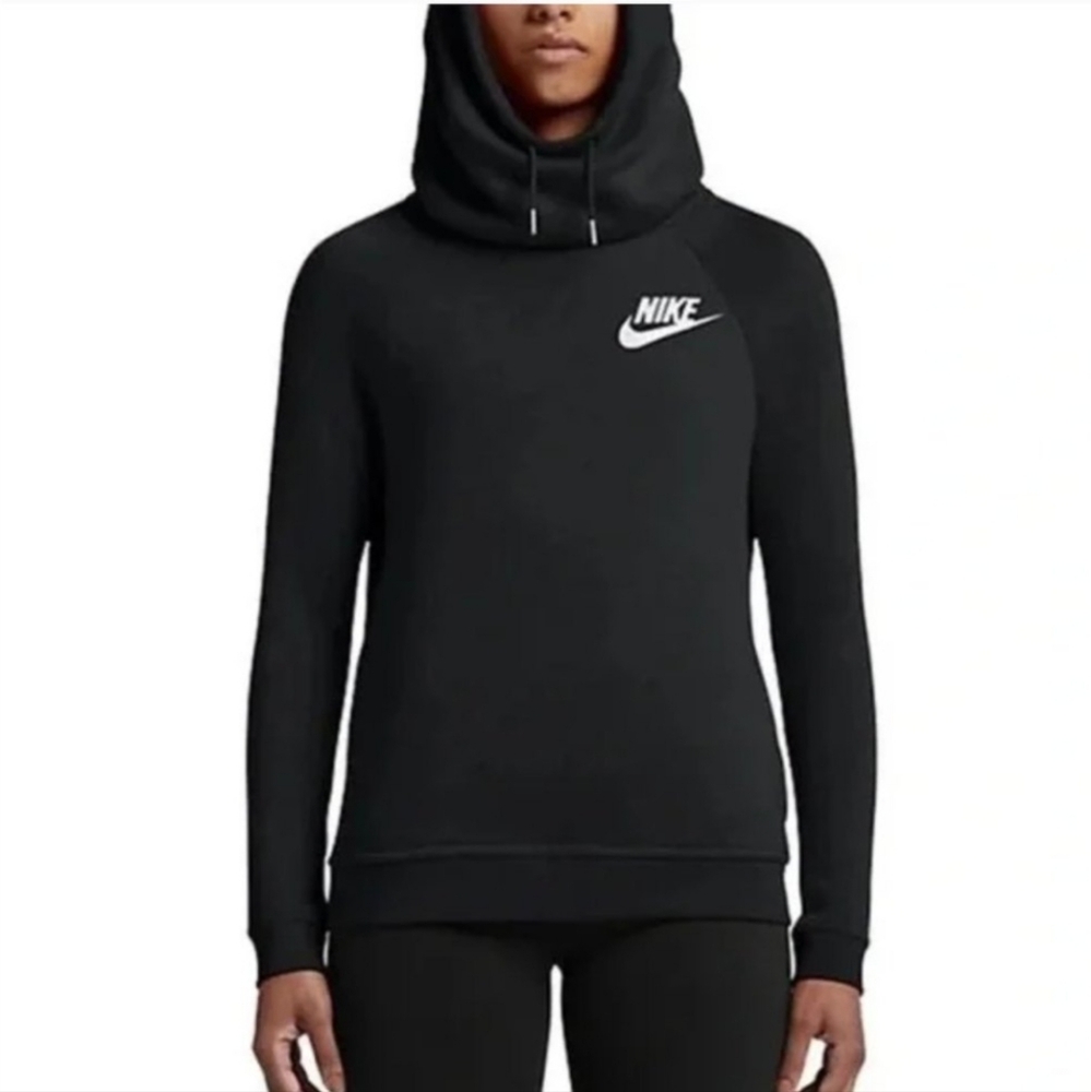 Nike Black Relaxed Hoodie with White Logo